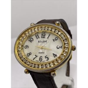 Vintage Regent Womens Mop Dial Gold Watch New Battery